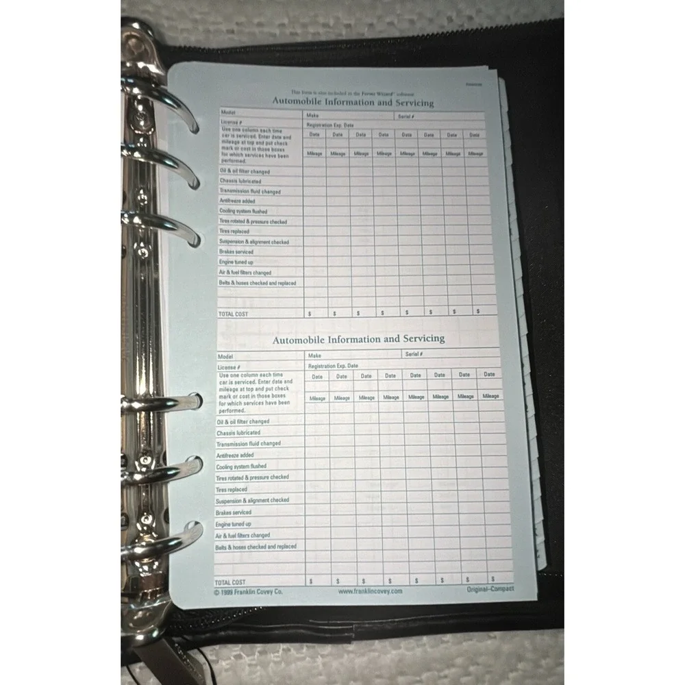 Vtg Franklin Covey Compact System 6 Ring Binder Black NWOT‎ Undated Inserts